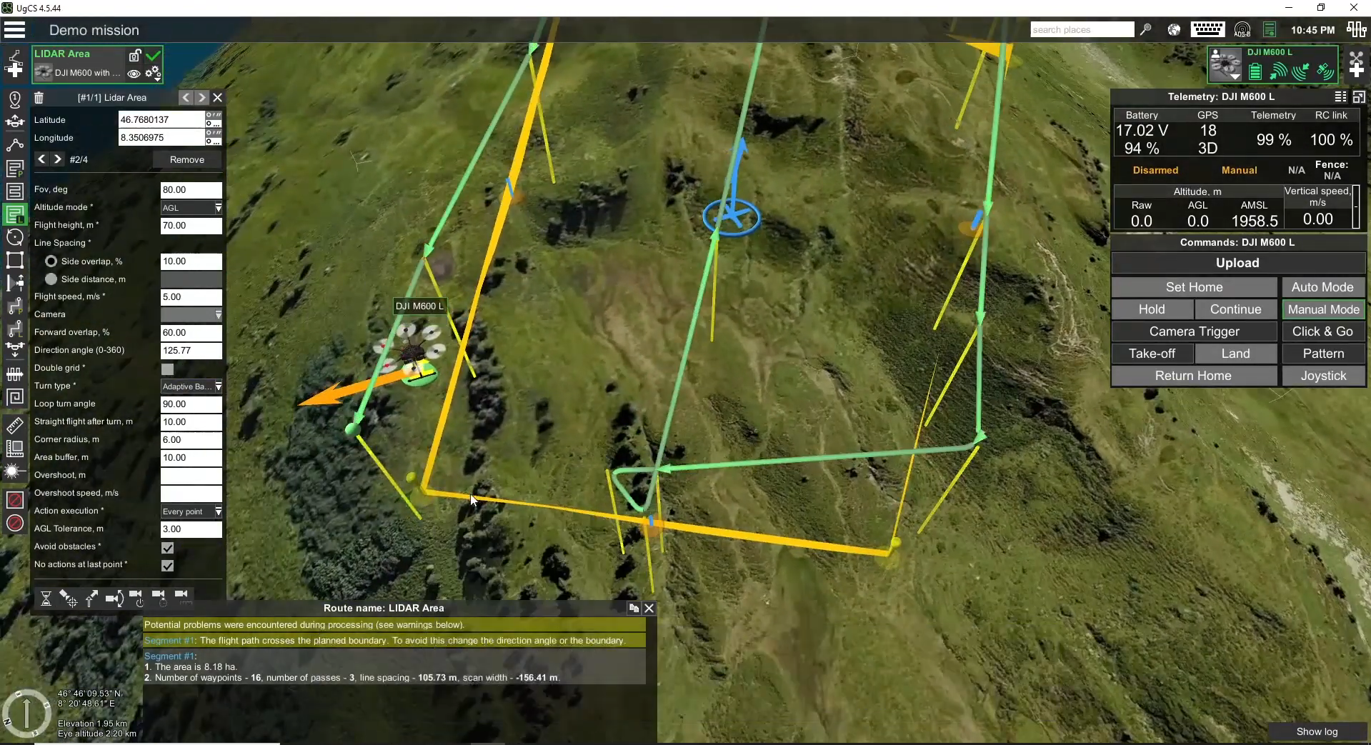 UGCS EXPERT Turns Buffer Zone 2